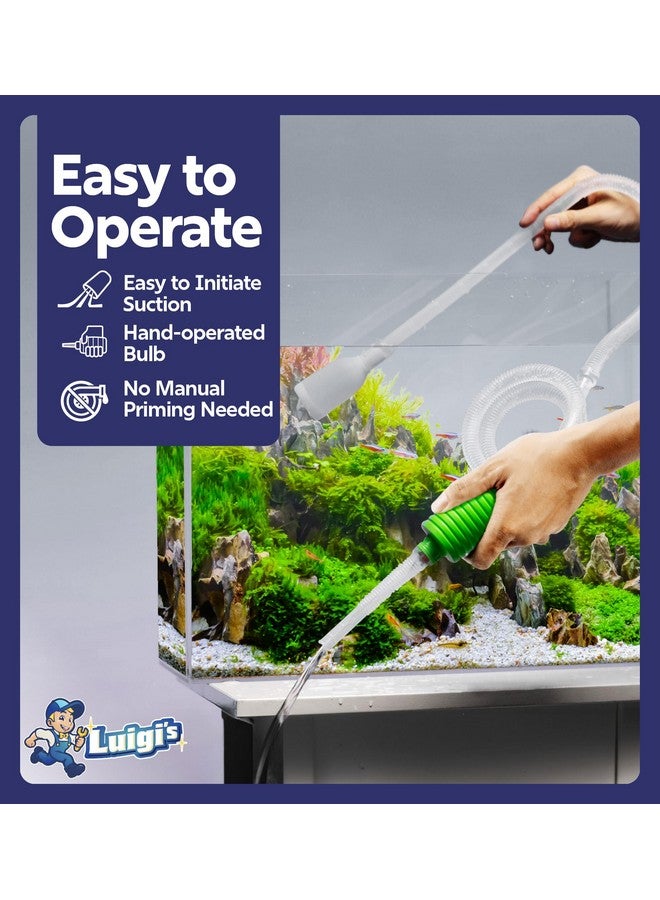 Luigi's Fish Tank Cleaner - Gravel Pump Vacuum for Aquarium - Hand Siphon Hose to Remove and Change Water or Sand in Minutes - Fish Aquarium Accessories, Supplies & Cleaning Tools - Image 4