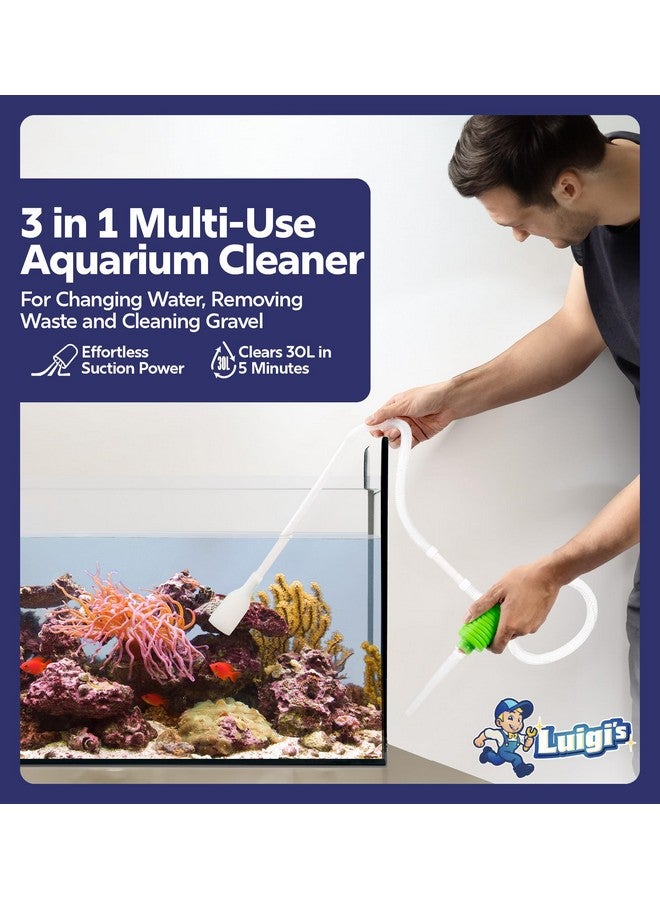 Luigi's Fish Tank Cleaner - Gravel Pump Vacuum for Aquarium - Hand Siphon Hose to Remove and Change Water or Sand in Minutes - Fish Aquarium Accessories, Supplies & Cleaning Tools - Image 2