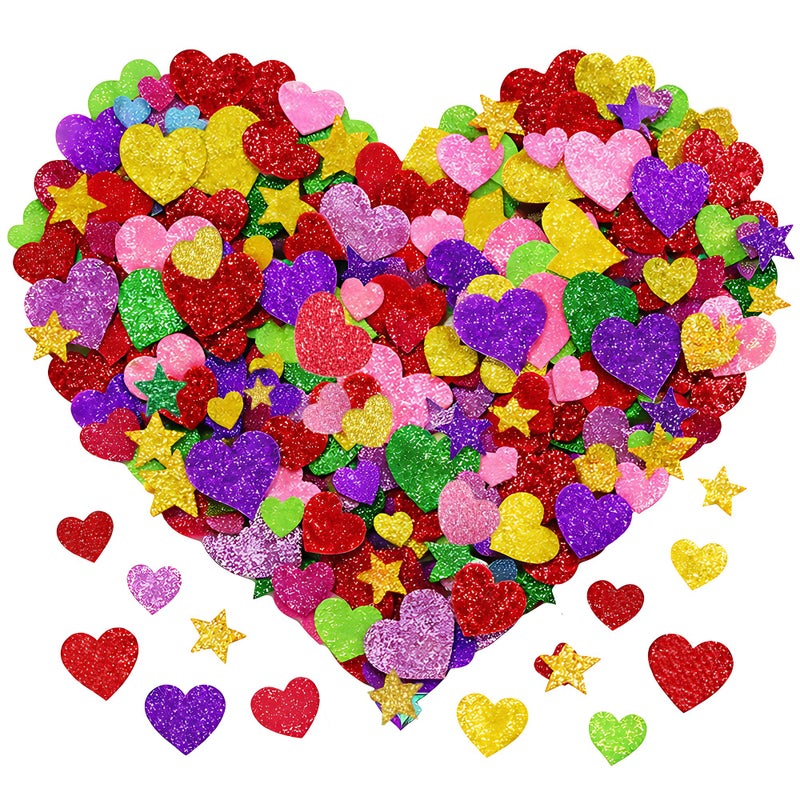 OHOME Valentines Party Favors - 280 PCS Valentines Stickers-Valentineâ€˜s Day Gifts for Kids | Foam Heart Stickers for School Classroom,Valentine's Day Crafts Accessories Treats Decorations - Image 1