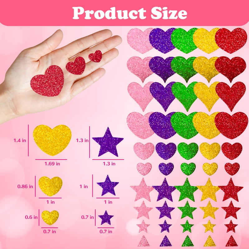 OHOME Valentines Party Favors - 280 PCS Valentines Stickers-Valentineâ€˜s Day Gifts for Kids | Foam Heart Stickers for School Classroom,Valentine's Day Crafts Accessories Treats Decorations - Image 2