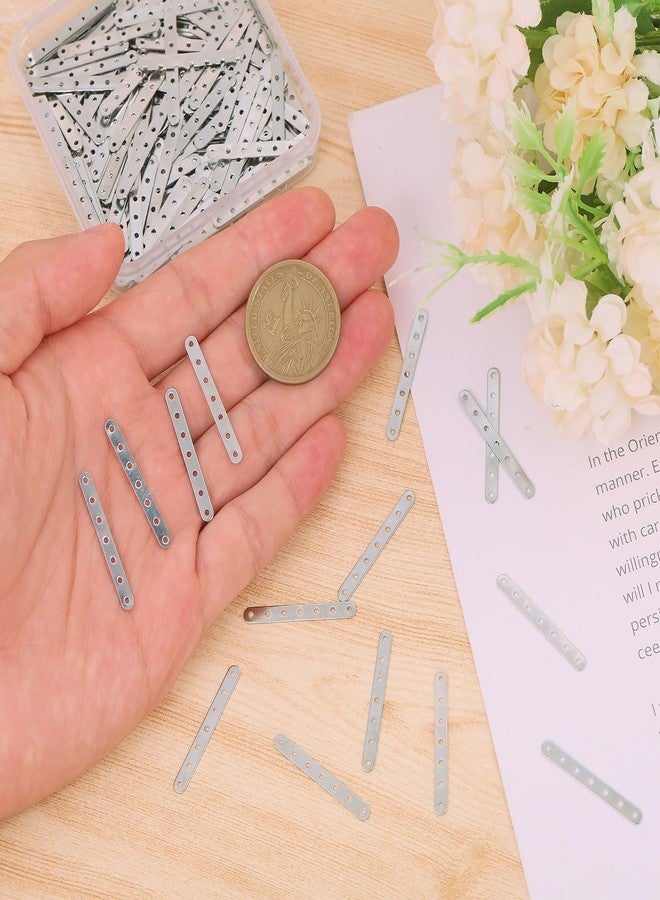 CHGCRAFT 200Pcs Rectangle Spacer Bar Tibetan Antique 7 Holes Platinum Separator Spacer Bar Link Bead Connector Multi Strand Separator Used for Jewelry Production and Connection - Image 3