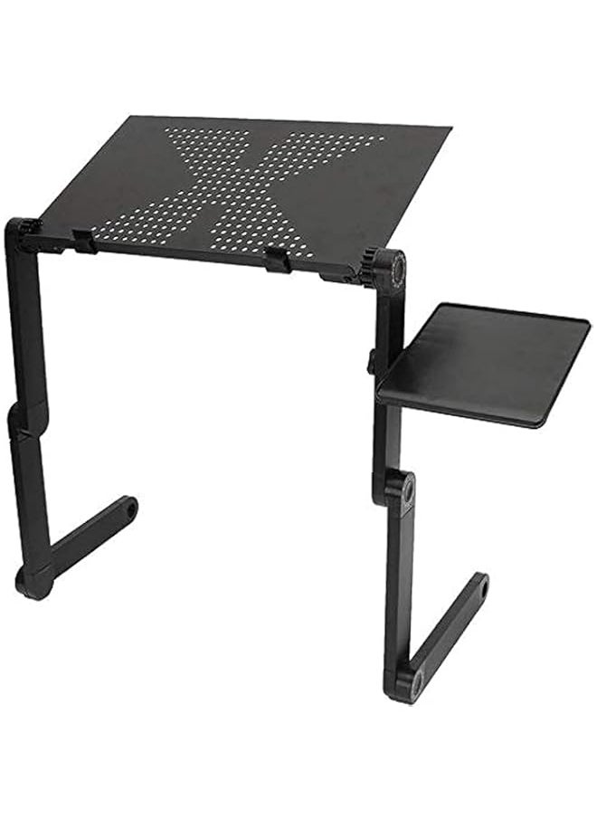 HuHa - Icome Laptop Cooling Stand Tray Holder Riser Desk Table for Bed Sofa Adjustable (Black) - Image 1