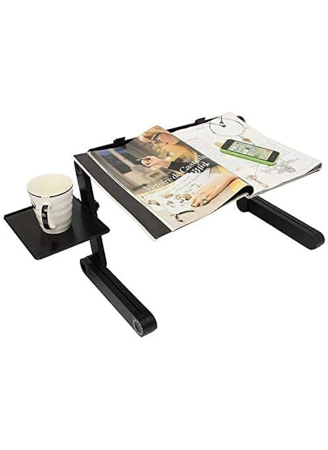 HuHa - Icome Laptop Cooling Stand Tray Holder Riser Desk Table for Bed Sofa Adjustable (Black) - Image 1