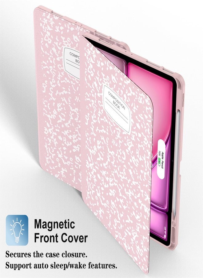 Supveco جراب Supveco لجهاز iPad Air مقاس 13 بوصة M3 2025 وM2 2024 وجهاز iPad Pro مقاس 12.9 بوصة من الجيل السادس/الخامس 2022/2021 مع حامل قلم - [شحن القلم + تشغيل/إيقاف تلقائي]، جراب قابل للطي مع غطاء خلفي من مادة TPU الناعمة - وردي - Image 4