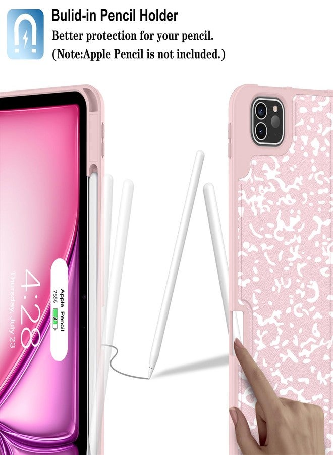 Supveco جراب Supveco لجهاز iPad Air مقاس 13 بوصة M3 2025 وM2 2024 وجهاز iPad Pro مقاس 12.9 بوصة من الجيل السادس/الخامس 2022/2021 مع حامل قلم - [شحن القلم + تشغيل/إيقاف تلقائي]، جراب قابل للطي مع غطاء خلفي من مادة TPU الناعمة - وردي - Image 3