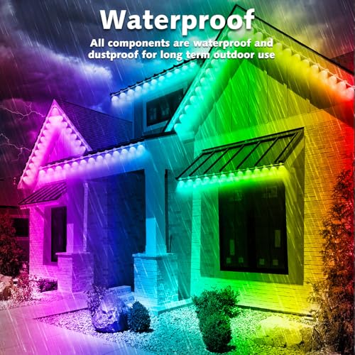 SINLEY Permanent Outdoor RGB Lights,Waterproof Smart LED Eaves Lights with App/Remote Control,for Christmas and All Holiday Decor,Daily and Accent Lighting,House Roof and Garden Lighting (100FT) - Image 2