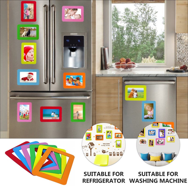 6pcs Photo Frame Stickers Magnetic Picture Frame Refrigerator Photo Holder - Image 5