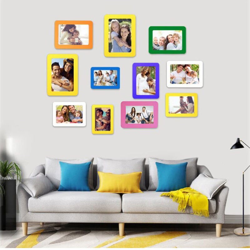6pcs Photo Frame Stickers Magnetic Picture Frame Refrigerator Photo Holder - Image 1