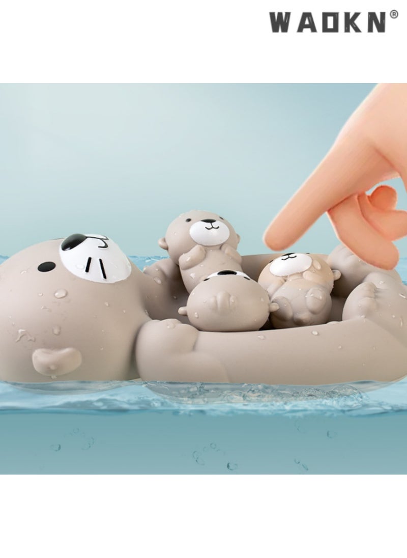WAOKN Children's Bathing Floating Animals, Otter Shaped Water Toys, Ideal for Infants and Toddlers, Fun and Safe Bathtub Playset, Perfect for Encouraging Bath Time Enjoyment, 18 Months and Older  - Image 4