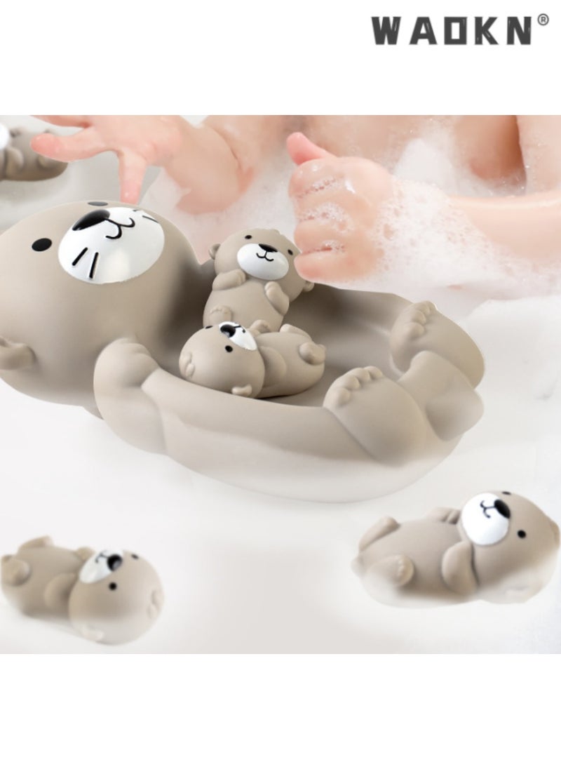 WAOKN Children's Bathing Floating Animals, Otter Shaped Water Toys, Ideal for Infants and Toddlers, Fun and Safe Bathtub Playset, Perfect for Encouraging Bath Time Enjoyment, 18 Months and Older  - Image 2