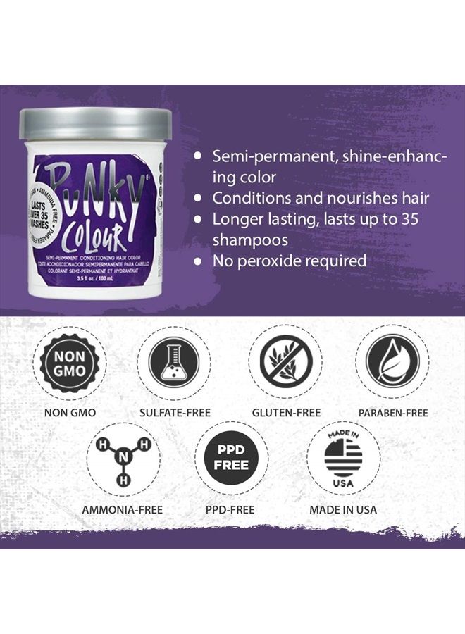Punky Plum Semi Permanent Conditioning Hair Color, Vegan, PPD and Paraben Free, lasts up to 35 washes, 3.5oz - Image 2