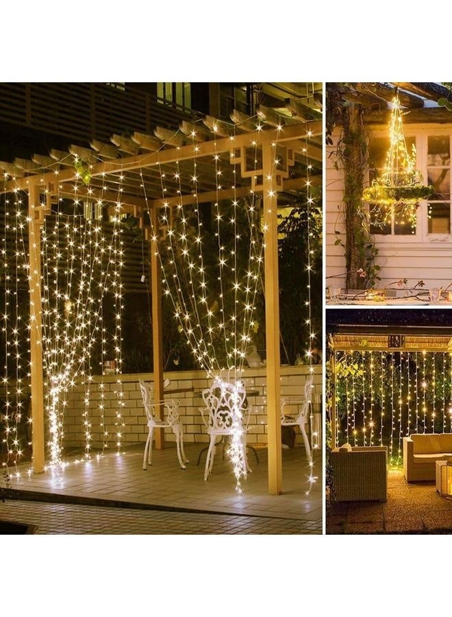 يونج شنج خيوط لستائر النوافذ 3*1 متر - أضواء خرافية معلقة لغرفة النوم والجدار والنوافذ، أضواء متلألئة لخلفية حفل الزفاف والفناء والشرفة - Image 1