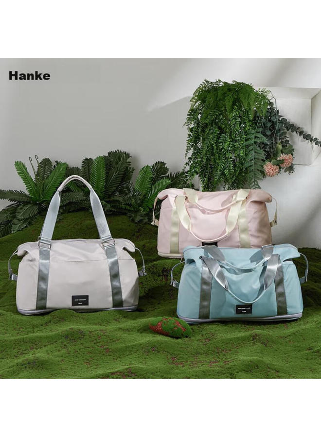 Hanke حقيبة سفر قابلة للطي، حقيبة أمتاج للنساء والرجال، حقيبة يد، سعة كبيرة 39 لتر، حقيبة تخزين محمولة قابلة للتوسيع، أرجواني أرجواني فاتح - Image 4