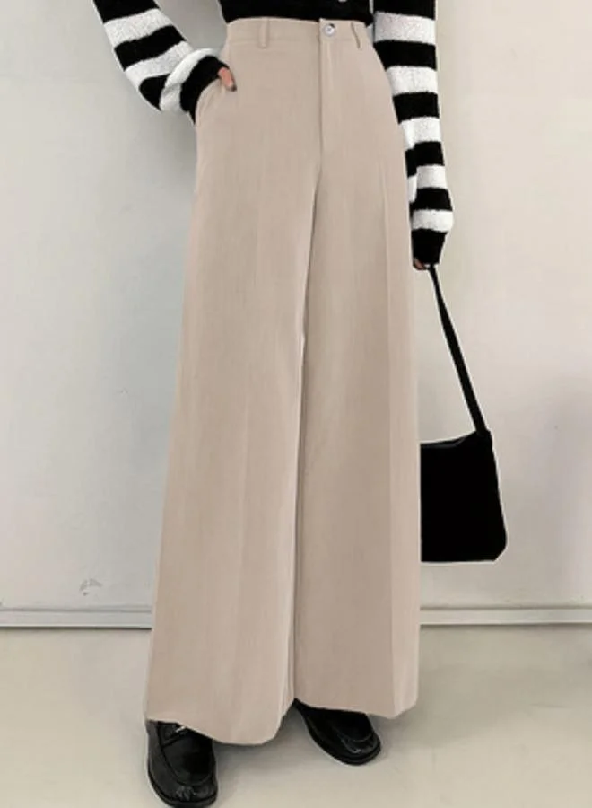 تايك تو بنطال بأرجل واسعة وخصر عالي