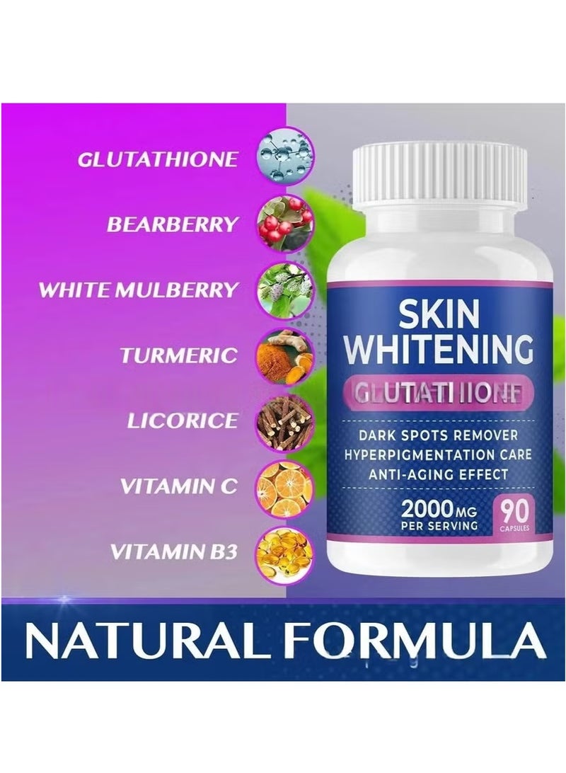 WelnessWays SKIN Glutathione Whitening Pills 90 Capsules 2000 Mg Effective Skin Lightening Supplement Anti-aging Antioxidant - Image 3