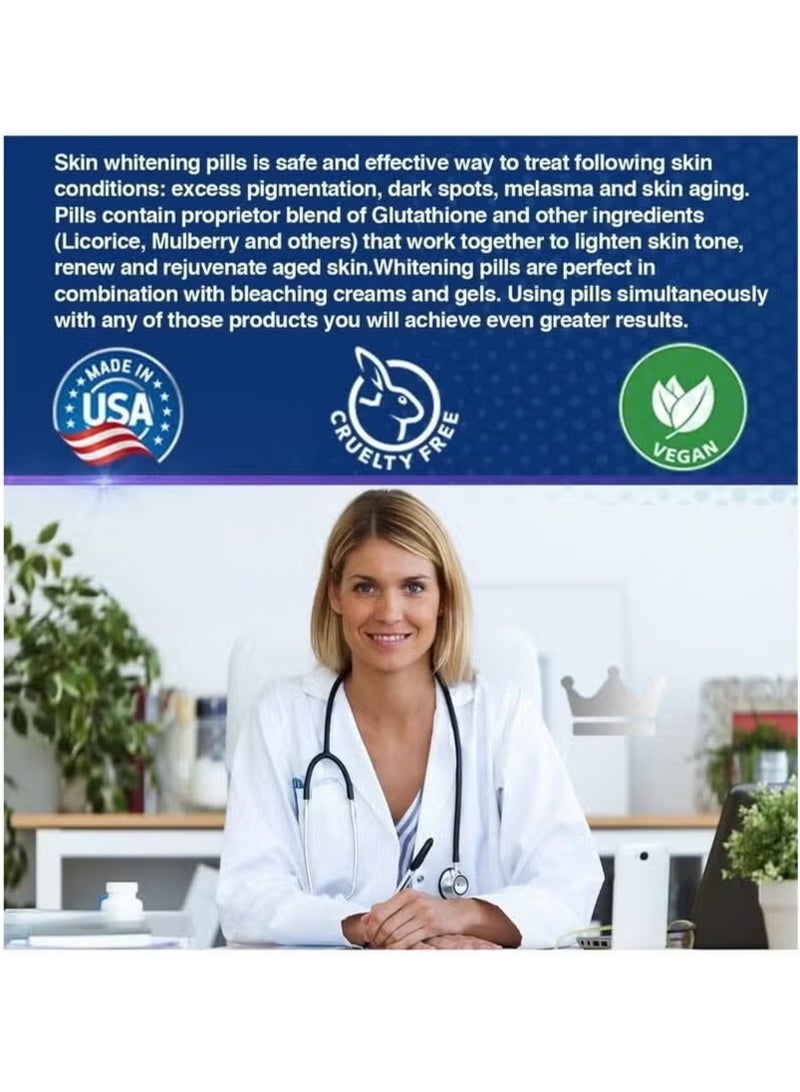 WelnessWays SKIN Glutathione Whitening Pills 90 Capsules 2000 Mg Effective Skin Lightening Supplement Anti-aging Antioxidant - Image 5
