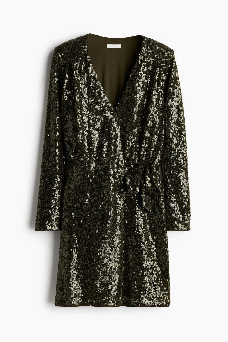 H&M Sequined wrap dress
