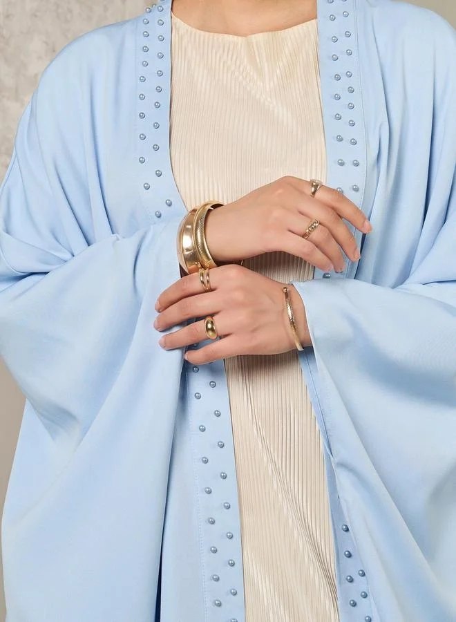 Styli Embellished Beaded Batwing Sleeve Abaya