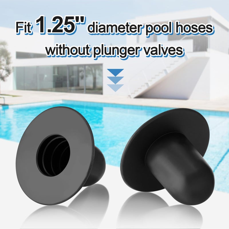 Bigmeta 2 Pcs Pool Pump Filter Hole Plugs for Above Ground Pool, Compatible with Intex Coleman Bestway Pools(Black) - Image 2