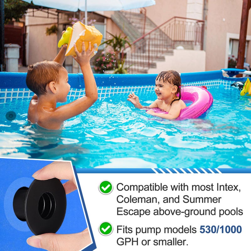 Bigmeta 2 Pcs Pool Pump Filter Hole Plugs for Above Ground Pool, Compatible with Intex Coleman Bestway Pools(Black) - Image 4