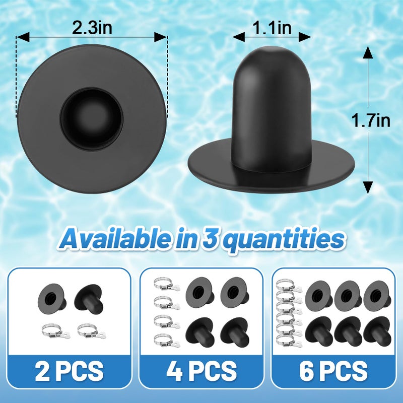 Bigmeta 2 Pcs Pool Pump Filter Hole Plugs for Above Ground Pool, Compatible with Intex Coleman Bestway Pools(Black) - Image 5