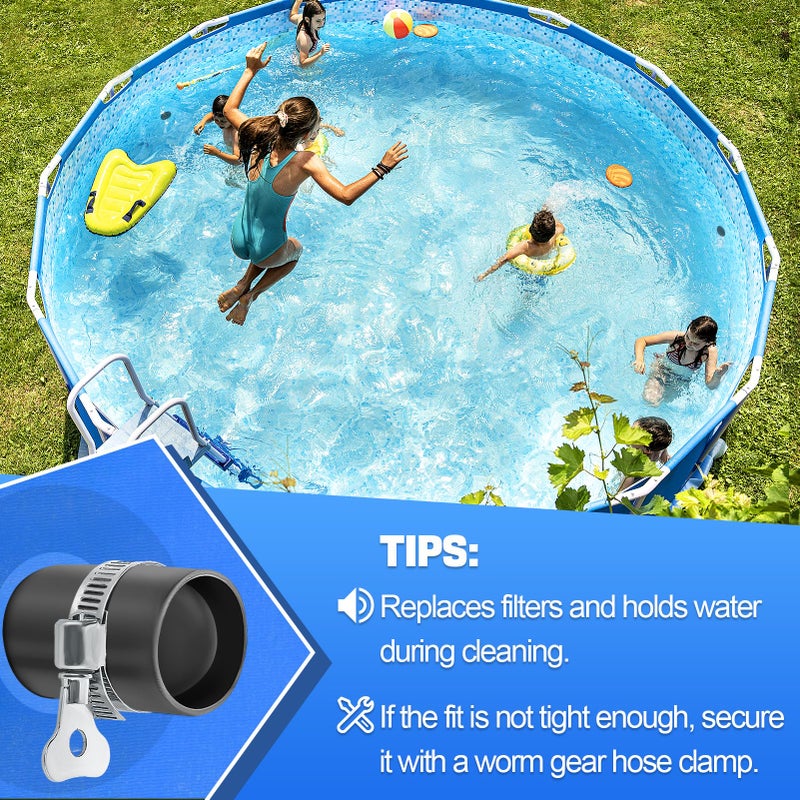Bigmeta 2 Pcs Pool Pump Filter Hole Plugs for Above Ground Pool, Compatible with Intex Coleman Bestway Pools(Black) - Image 3