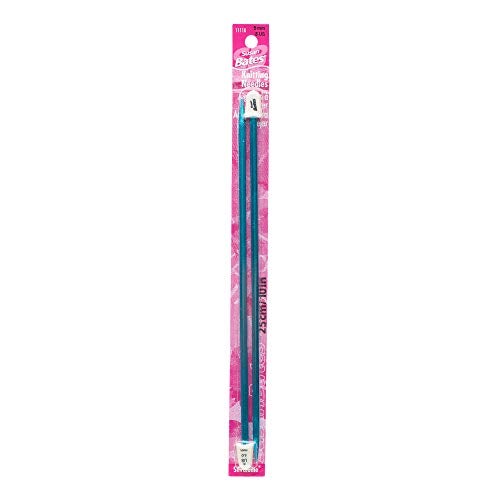 Susan Bates 10-Inch Silvalume Single Point Knitting Needle, 5mm, Turquoise - Image 2