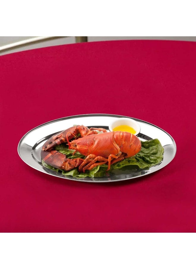 RAJ Raj Stainless Steel Oval Serving Tray, 20cm, OT0020, Rice Plate, Salad Plate, Side Plate, Platter, Serving Plate  - Image 4