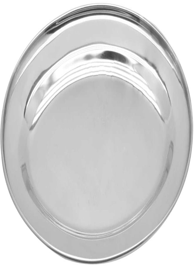 RAJ Raj Stainless Steel Oval Serving Tray, 20cm, OT0020, Rice Plate, Salad Plate, Side Plate, Platter, Serving Plate  - Image 5