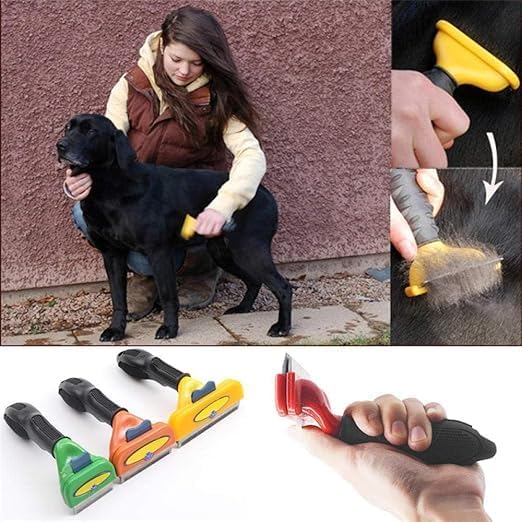 APURK Pet Hair Comb | Self Cleaning Slicker Brush With Non Slip Handle | Grooming Shedding Brush For Pet | Pet Care/Massaging Tool & Accessories | For Tangled Hair (Pack of 1,Multicolor) - Image 5