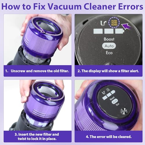 Lemige 4 Pack V11 Vacuum Filters Replacement for Dyson V11 Animal V11 Torque Drive V11 Complete V11 Extra V15 Detect V15s Detect Submarine Vacuums, Compare to Part 970013-02 - Image 5