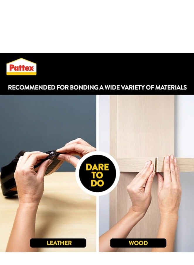 Pattex Pattex Ultra Strong Multi-Purpose Contact Adhesive 250g - Dries completely clear - Ideal for permanently bonding a wide range of materials such as wood, plastic, rubber, leather, vinyl, metal, cork, rigid foam, and more. Suitable for indoor and outdoor use in home, craft, and industrial projects. - Image 5