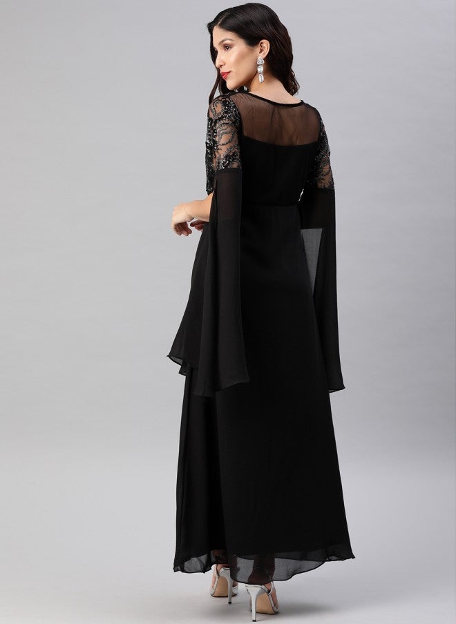 Athena Black Embellished Maxi Dress for Women - Image 5
