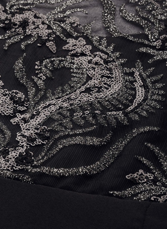 Athena Black Embellished Maxi Dress for Women - Image 2