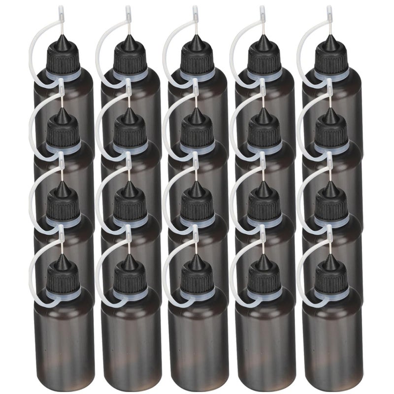 30ml Plastic Needle Tip Squeeze Bottles 20 Pack Precision Glue Applicator for Paint Oil Craft Liquids - Image 2
