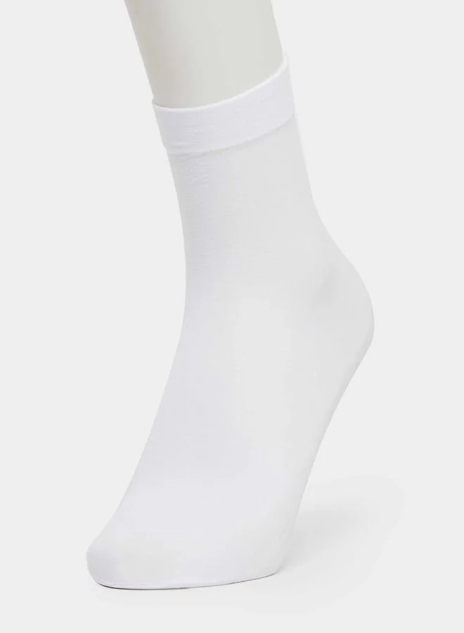 ستايلي Styli Set of 2 - Solid Crew Socks