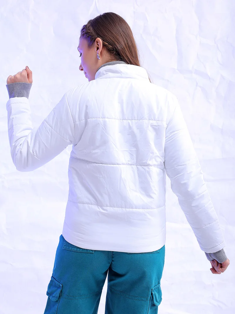 مرفوعة Women Slim Fit Solid Puffer Jacket