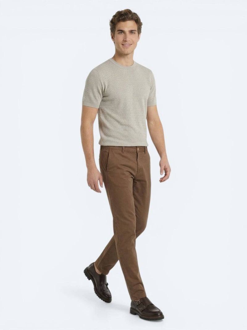 Kip Brown Weaving Jogging Fit Casual Cotton Blended Trousers - Image 5