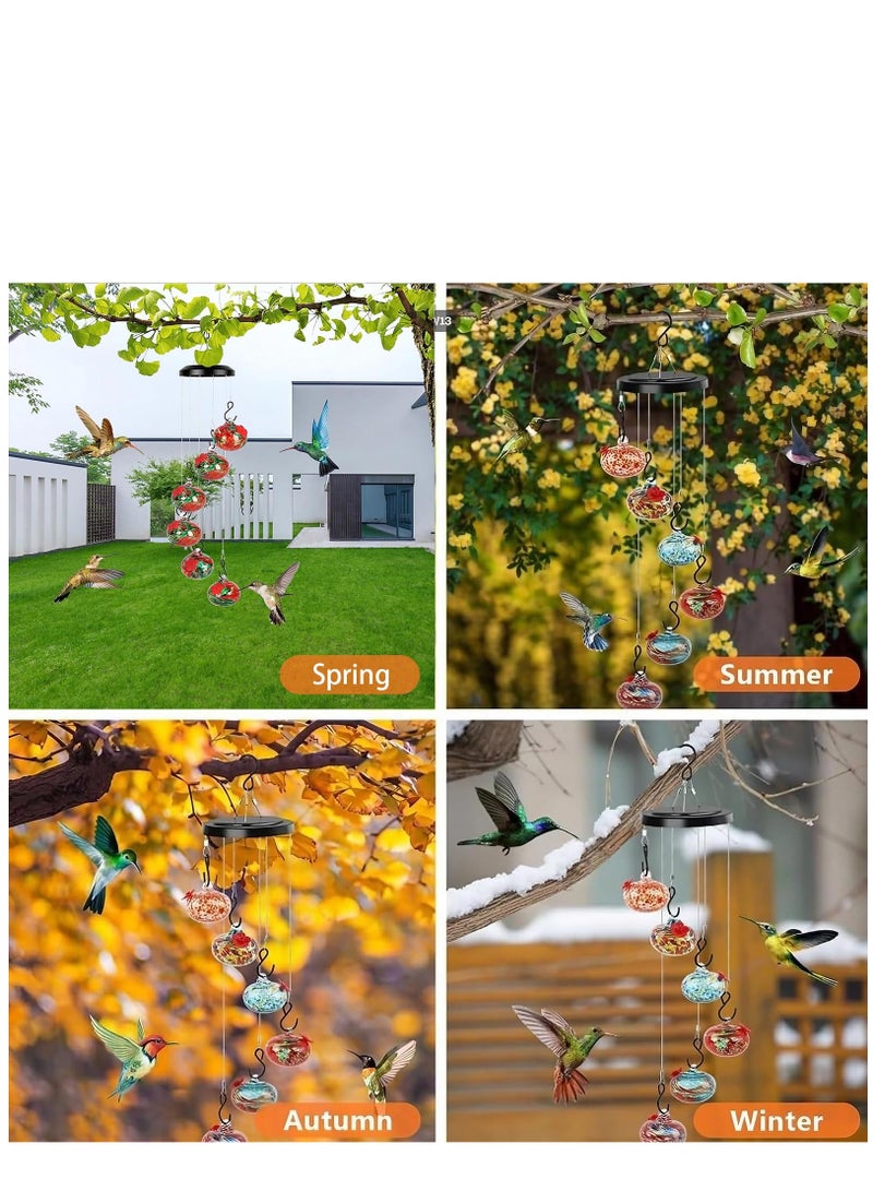 Excefore Charming Wind Chimes Hummingbird Feeders Hummingbird Feeders for Outdoors Hanging Ant and Bee Proof Hummingbird Wind Chime Feeder for Viewing Garden Decor for Outside - Image 5