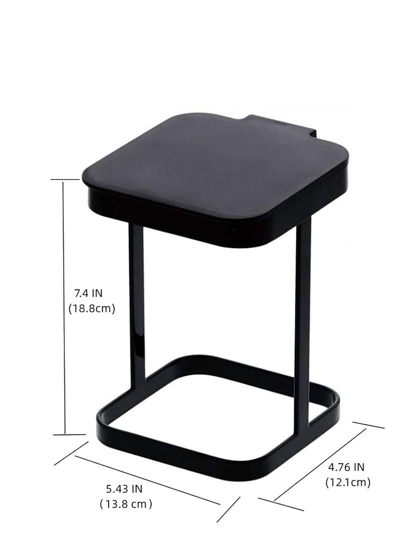 Metal Countertop Trash Can Garbage Bag Holder for Home Kitchen (Black)  - Image 5