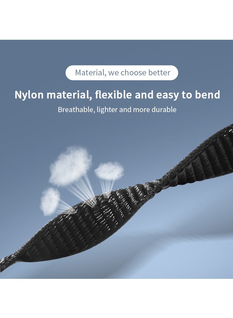 Nylon Strap Compatible with Redmi Watch 5/4,Xiaomi Mi Band 9 Pro/8 Pro Soft Adjustable Band for Men and Women,Black - Image 3