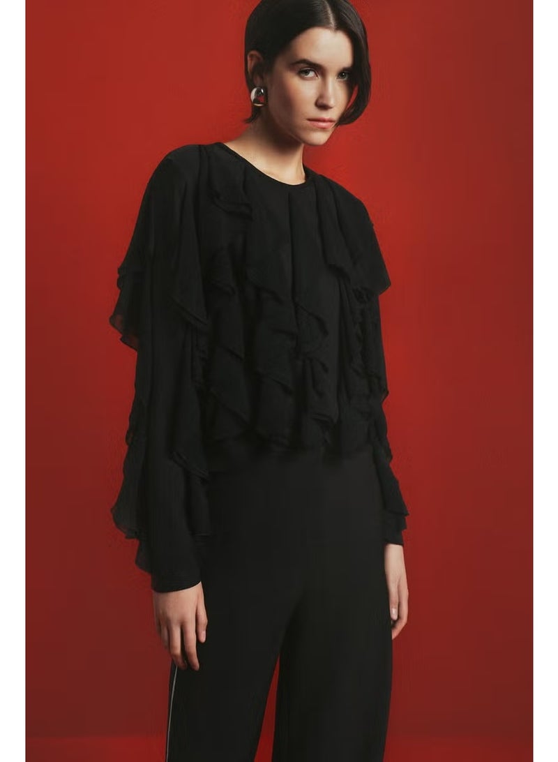 Touche Ruffled Chiffon Blouse - Image 1