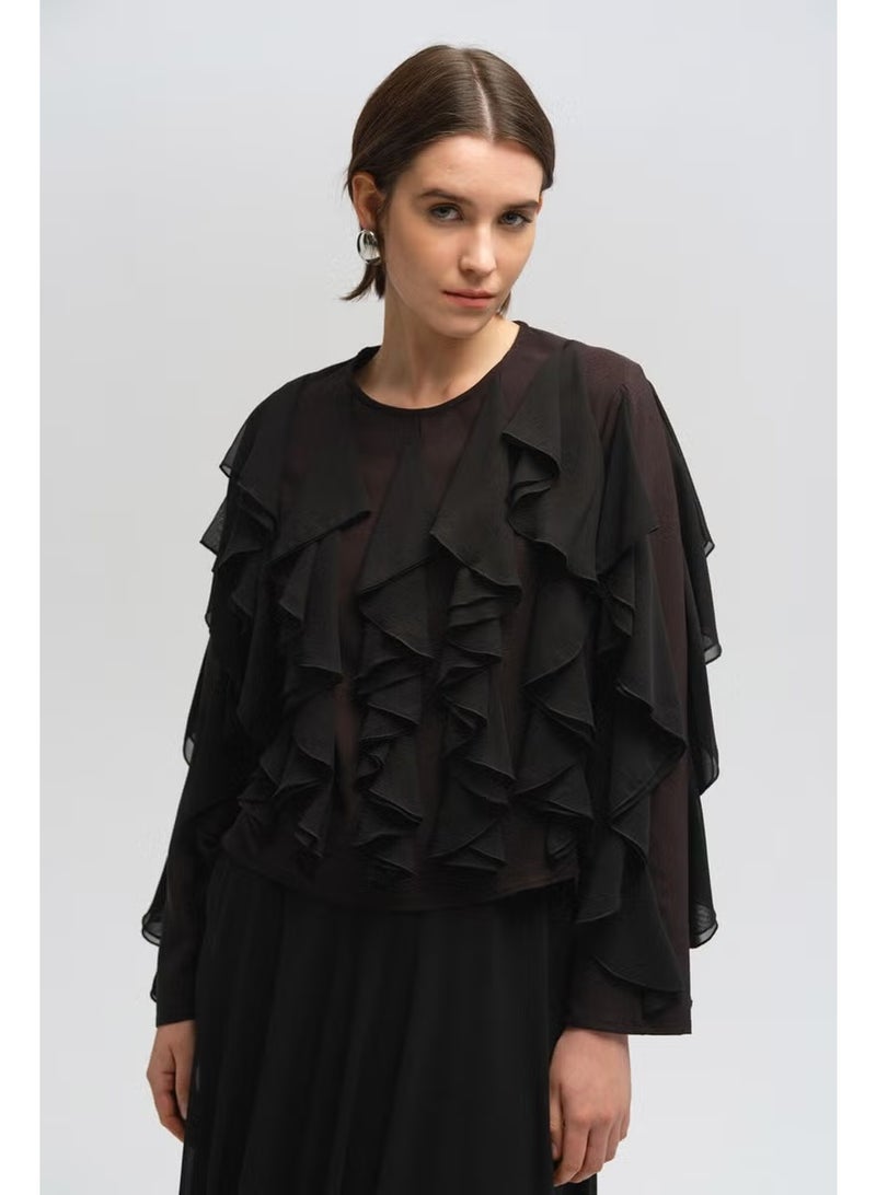 Touche Ruffled Chiffon Blouse - Image 3