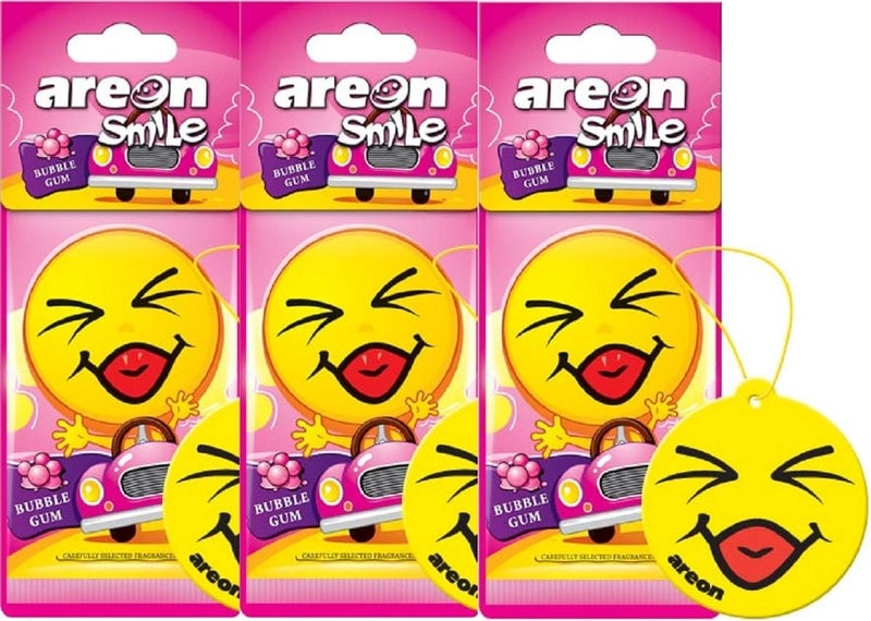 Areon Smile Bubble Gum Car Air Freshener - Pack of 3