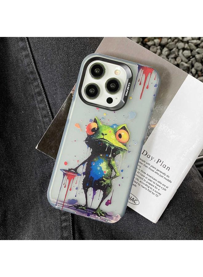 اس-توب جراب لهاتف iPhone 15 Pro، جراب TPU مطبوع عليه حيوانات ملونة بالحبر - Image 2