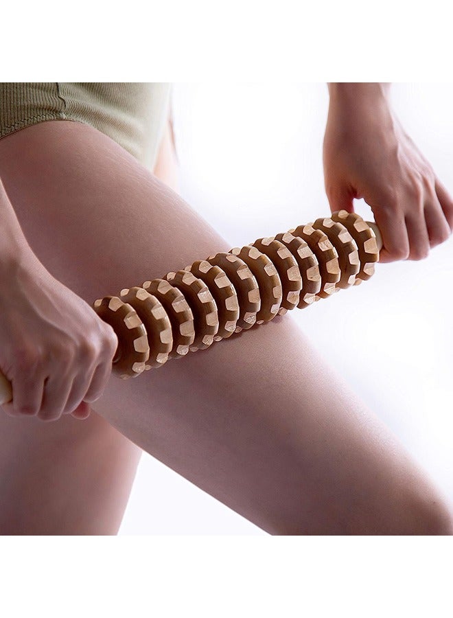 Loquat Wood Therapy Roller Massage Tools, Lymphatic Drainage Massager, Wooden Massage  Muscle Roller Stick, Handheld Cellulite Trigger Point Manual Muscle Release Roller Massager - Image 2