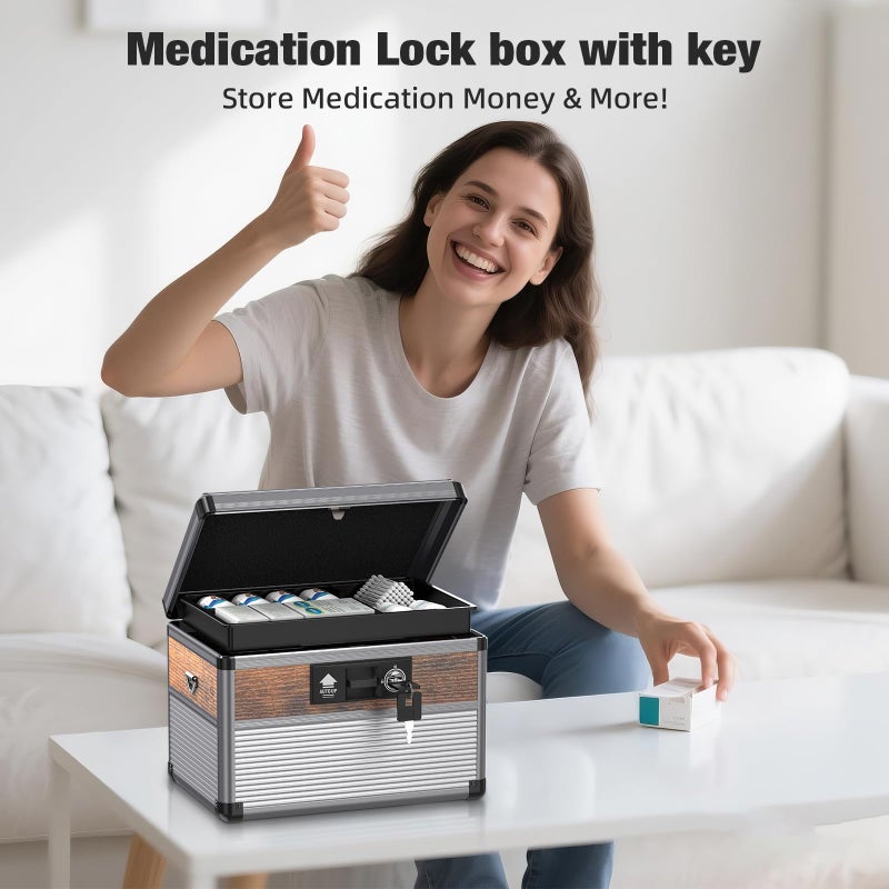 Glosen Medicine Lock Box,locking medicine box, Security Lock Boxesï¼Œlock box, First Aid Key Safe Box,Lock Box for Medication - Image 5