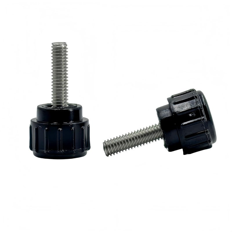 heyday M4x14mm 304 Stainless Steel Threaded Knurled Thumbscrew Screw on Knobs Grips Black Round Clamping Screw, Black(20 Pcs) - Image 1