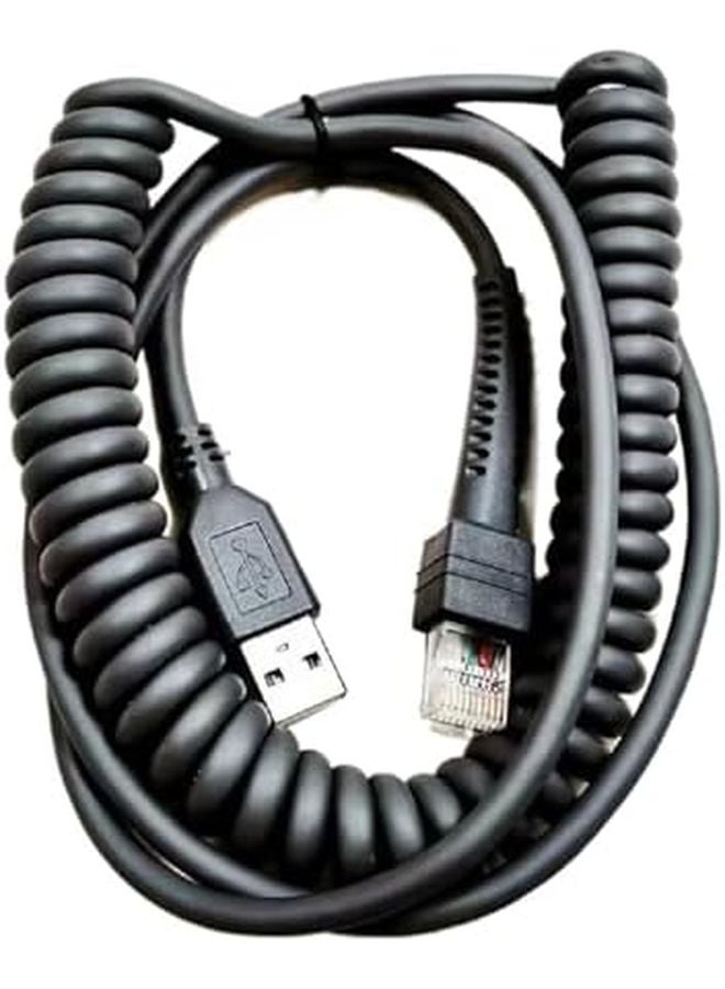 USB 2.0 to RJ50 Scanner Cable Spring Wire 6M for PC and Scanner Connection - Image 2