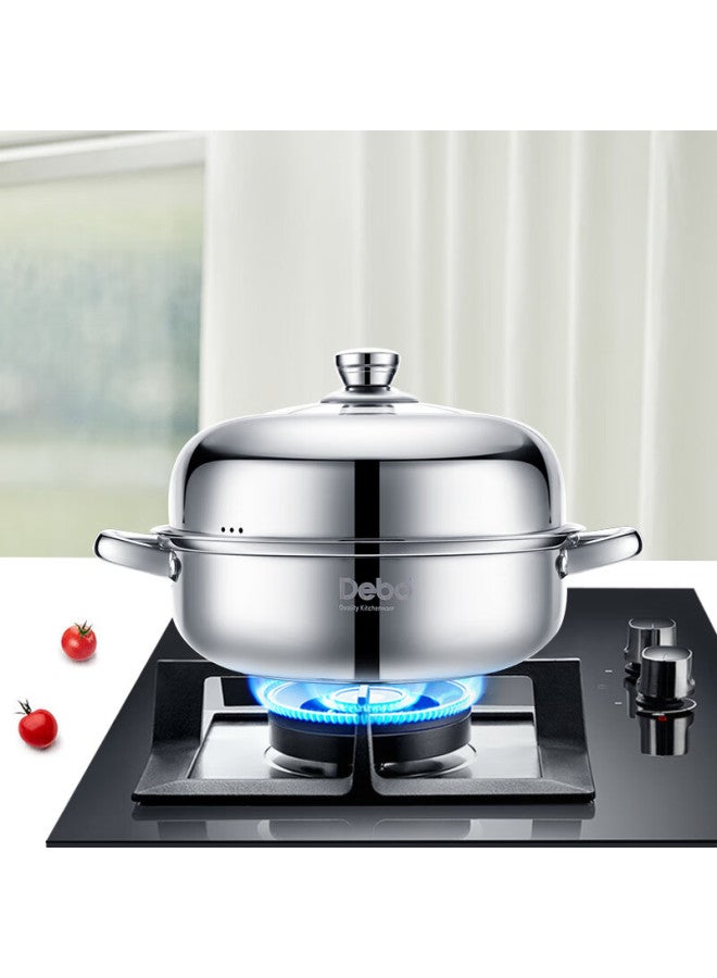 Debo Stainless Steel Single-layer Steamer Pot, Suitable For Both Steaming And Induction Cooking, Ailinuo 26cm - Image 1